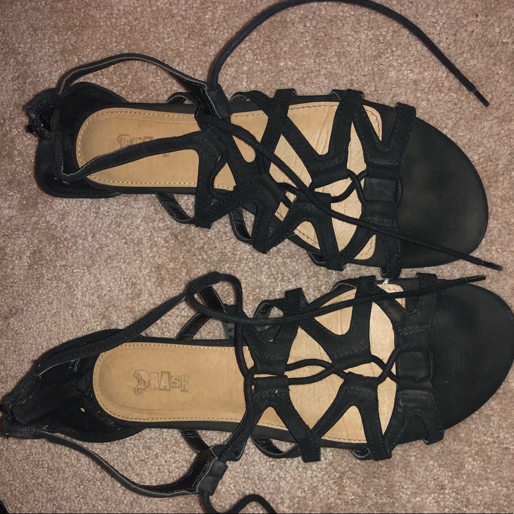 strappy lace up sandals